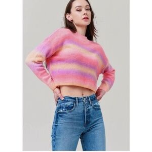 BB Dakota Steve Madden Pastel Ombré Cropped Sweater